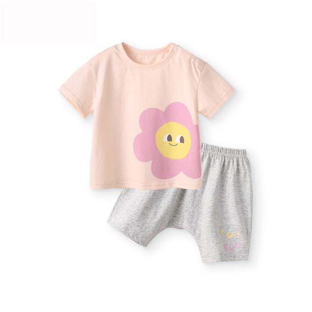 2 Pcs Short Sleeve Outfit