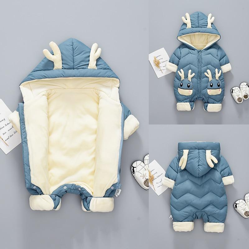 Baby Hooded Thick Velvet Snowsuit
