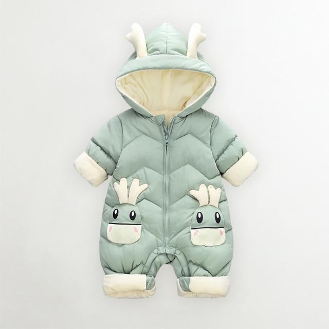 Baby Hooded Thick Velvet Snowsuit