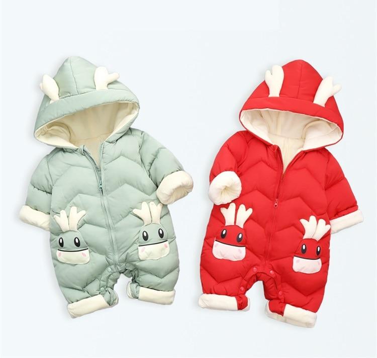 Baby Hooded Thick Velvet Snowsuit