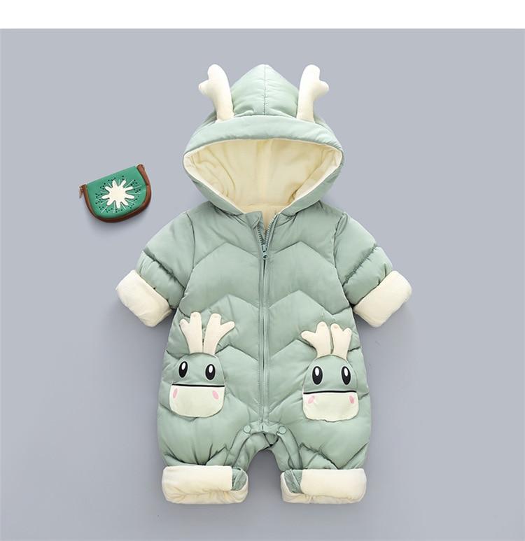 Baby Hooded Thick Velvet Snowsuit