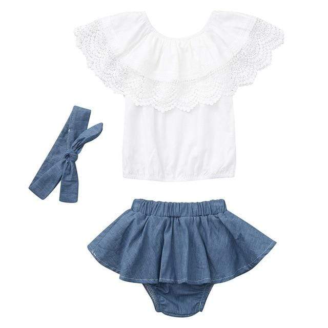 Girl Lace Off Shoulder Outfit