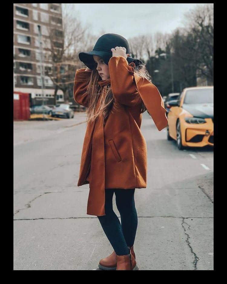 Girls Overcoat Woollen Bowknot