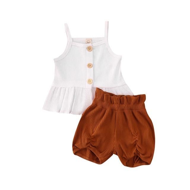 Sleeveless Top With Flower Shorts