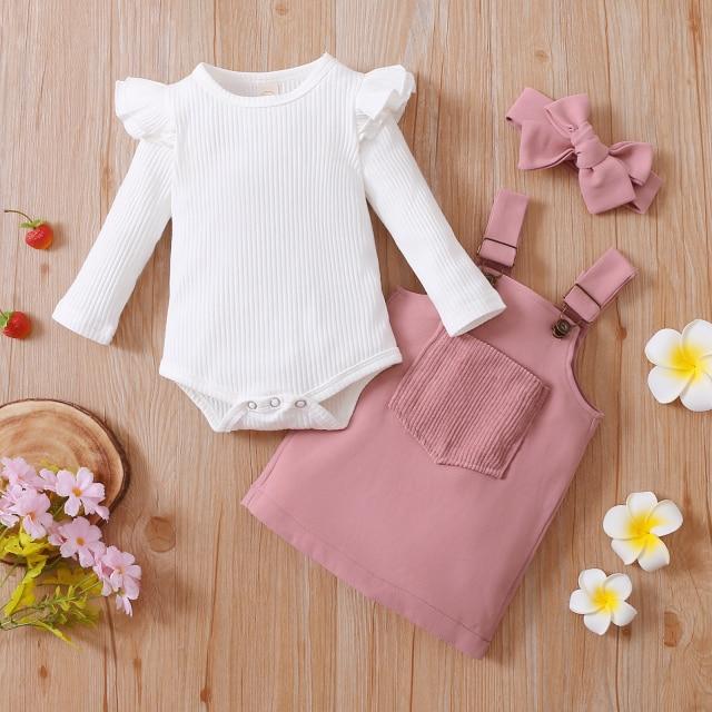 Candy Color Dungaree Dress Outfit