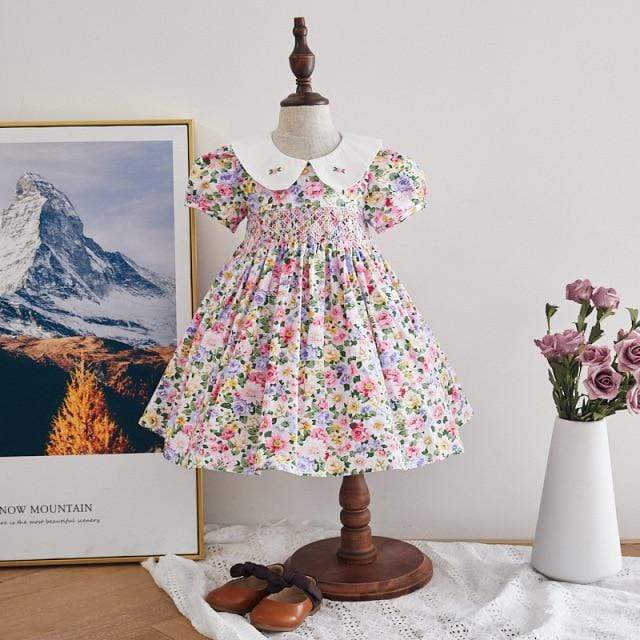 Vintage Floral Smock Dress