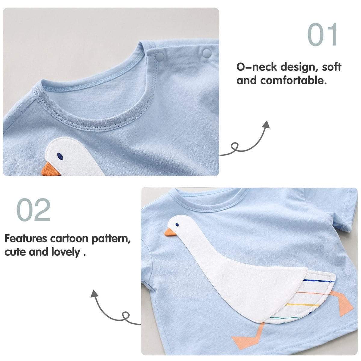 2 Pcs Short Sleeve Outfit