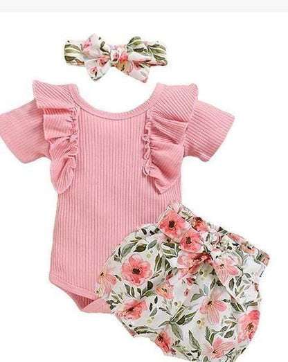 Aki Baby Floral Romper Outfit