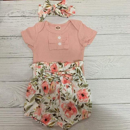Aki Baby Floral Romper Outfit