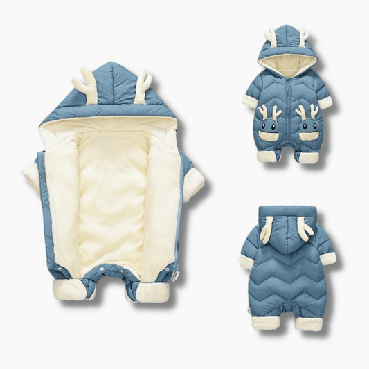 Baby Hooded Thick Velvet Snowsuit