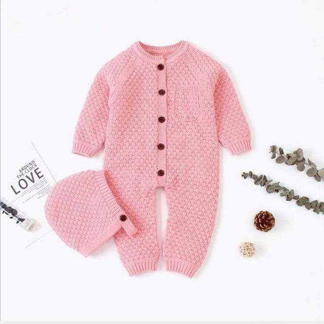 Baby Knitted Romper with Hat