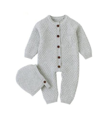 Baby Knitted Romper with Hat