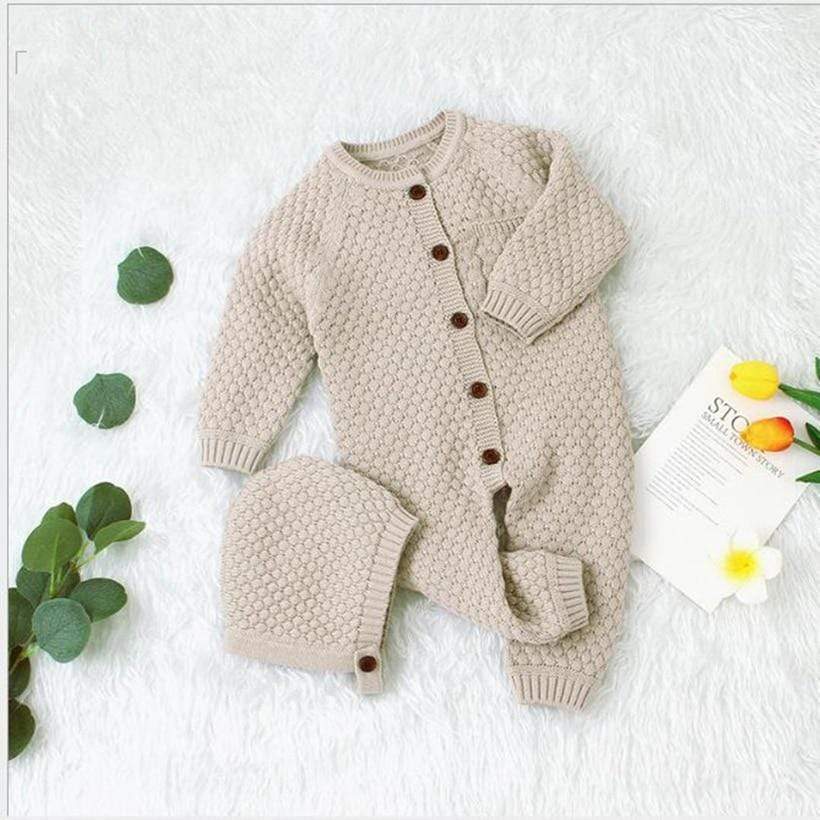Baby Knitted Romper with Hat
