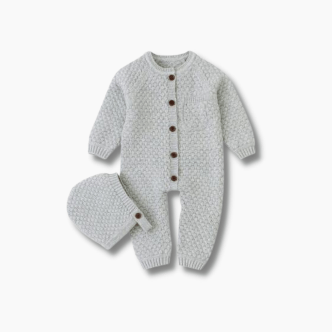 Baby Knitted Romper with Hat