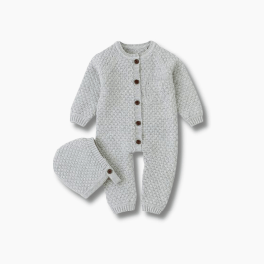 Baby Knitted Romper with Hat