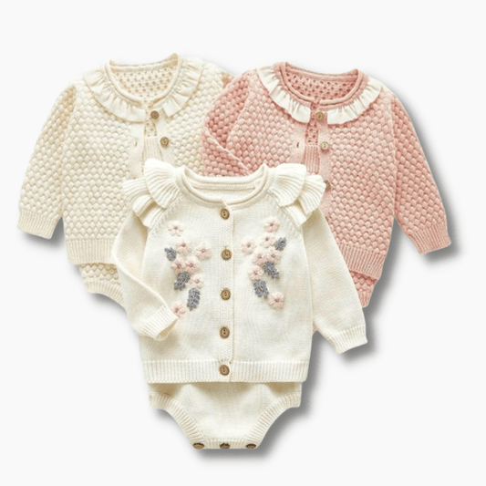 Baby Knitted Sweater Romper Set