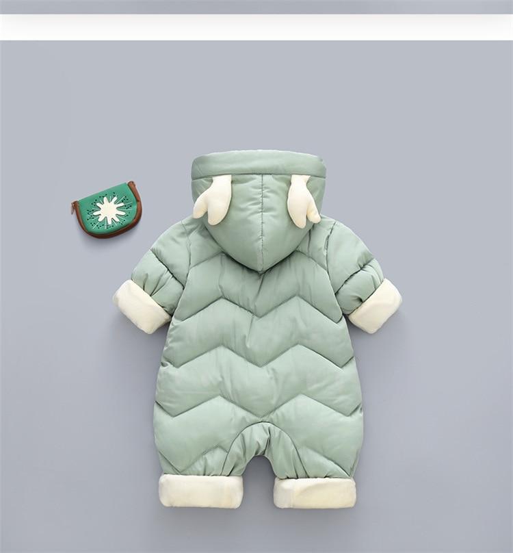 Baby Hooded Thick Velvet Snowsuit