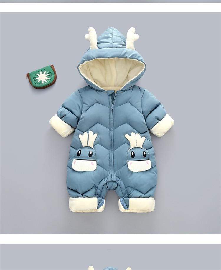 Baby Hooded Thick Velvet Snowsuit