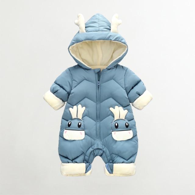 Baby Hooded Thick Velvet Snowsuit