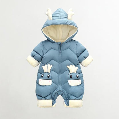 Baby Hooded Thick Velvet Snowsuit