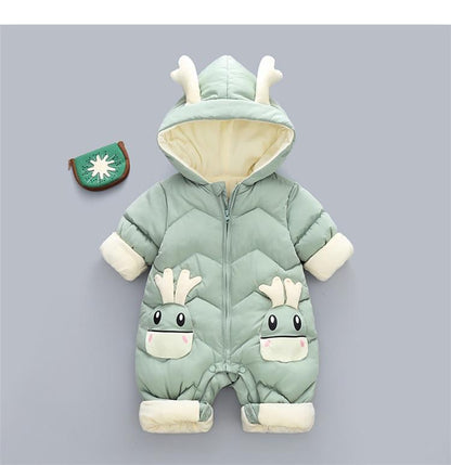 Baby Hooded Thick Velvet Snowsuit