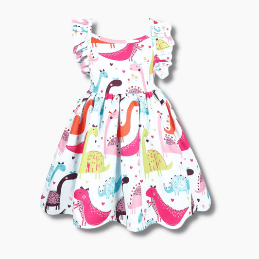 Cartoon Dinosaur Print Dress