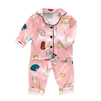 Cartoon Satin Pajamas Set