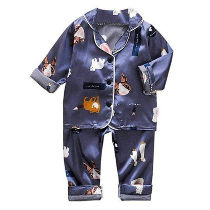 Cartoon Satin Pajamas Set