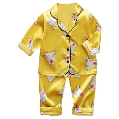 Cartoon Satin Pajamas Set