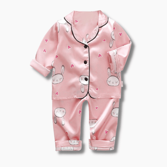Cartoon Satin Pajamas Set