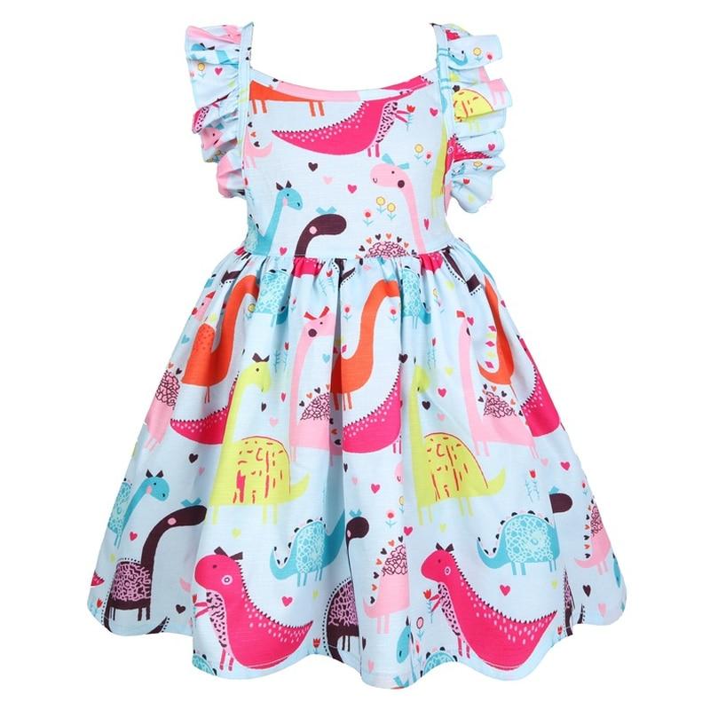Cartoon Dinosaur Print Dress