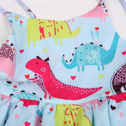 Cartoon Dinosaur Print Dress