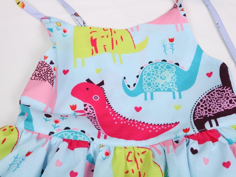 Cartoon Dinosaur Print Dress