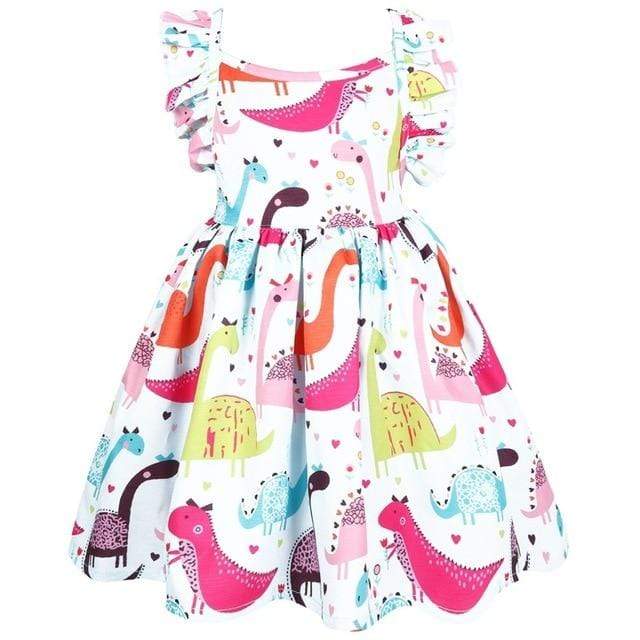 Cartoon Dinosaur Print Dress