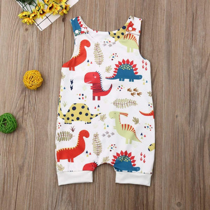Dinosaurs Print Sleeveless Romper