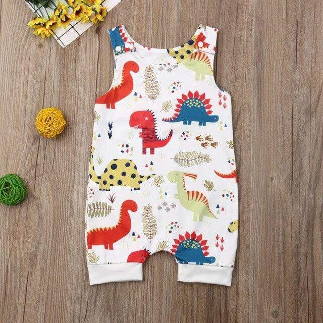 Dinosaurs Print Sleeveless Romper