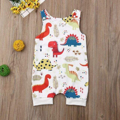 Dinosaurs Print Sleeveless Romper