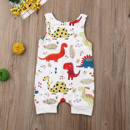 Dinosaurs Print Sleeveless Romper