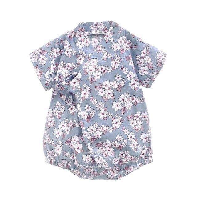 Floral Print Kimono Romper