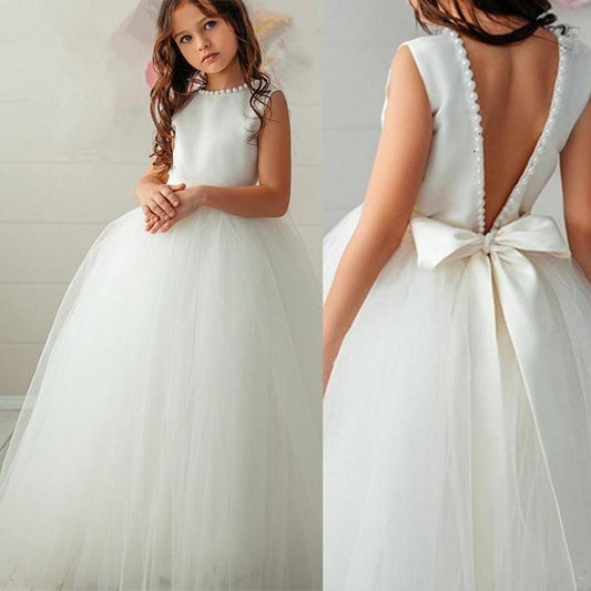 V-Back Flower Girl Dress