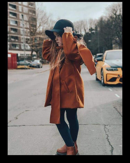 Girls Overcoat Woollen Bowknot