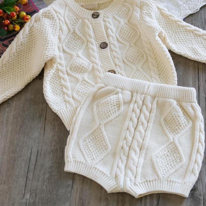 Knitted Baby Sweater Set