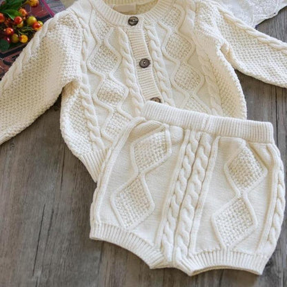 Knitted Baby Sweater Set