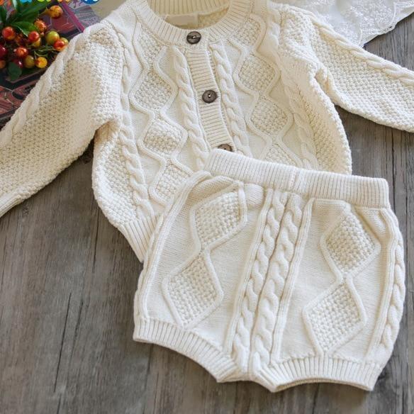 Knitted Baby Sweater Set