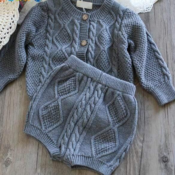 Knitted Baby Sweater Set