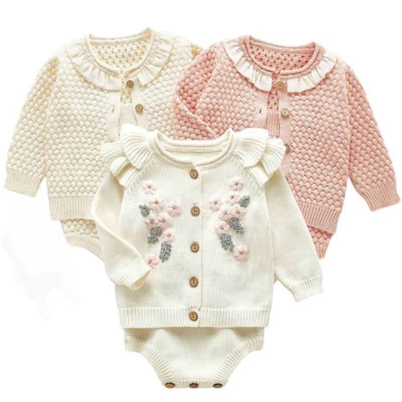 Baby Knitted Sweater Romper Set