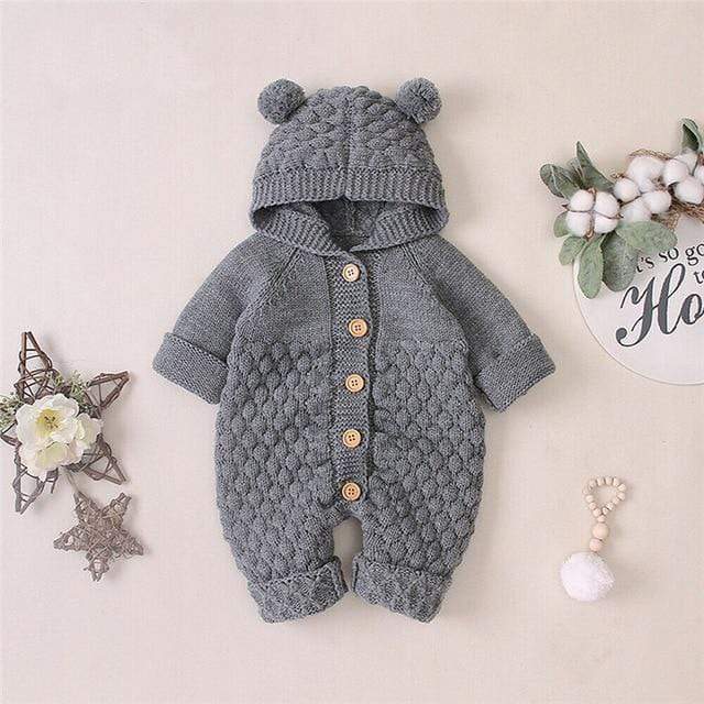 Hooded Knitted Romper