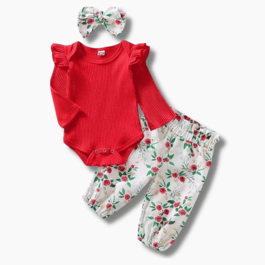 Long Sleeve Floral Romper Outfit