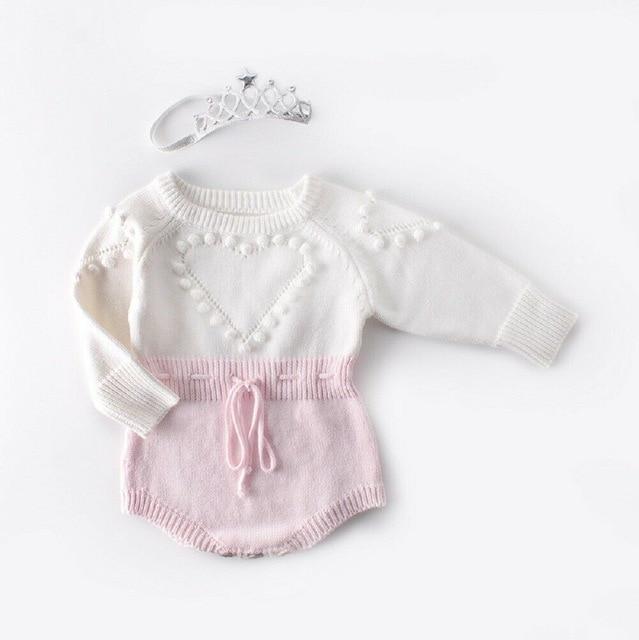 Lovely Heart Knitted Rompers