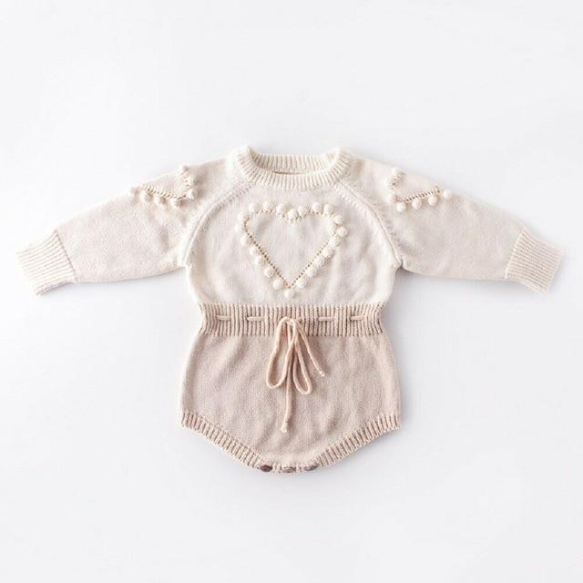 Lovely Heart Knitted Rompers